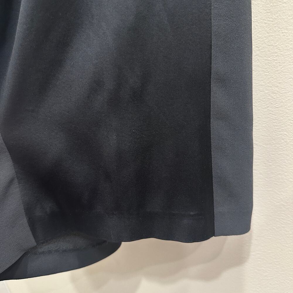 Eileen Fisher Gray Black Silk Georgette Satin Sleeveless‎ Shift Dress Small Luxe - Picture 9 of 11